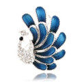 Big Size-Mode-Accessoires Pfau Strass Brosche Pin